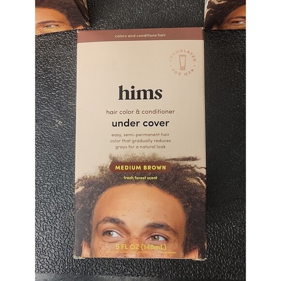 3 HIMS Under Cover Hair Color & Conditioner Medium Brown Color Blends Grays Dye - Picture 2 of 5